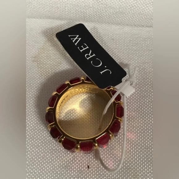 J Crew Crystal Square Cut Facet Band Ring Size 7 - Picture 2 of 4